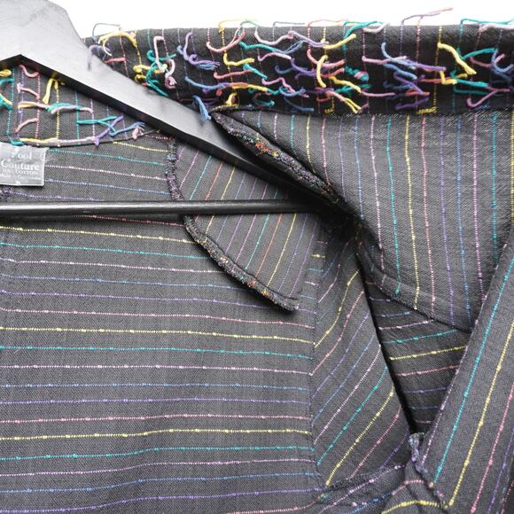 Car Pool Couture Multi Color Boho Fringe Jacket 100% Cotton M - Picture 11 of 12